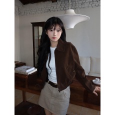 批发已出货 韩国东大门美拉德仿鹿皮绒小个子夹克短外套女