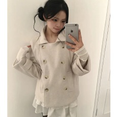 批发已出货 chic 韩版加棉加厚短款毛呢保暖<b class='q'>外套</b>