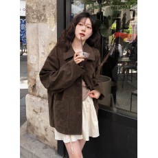 批发麂皮绒夹克衫大衣风衣外套女 通勤百搭简约 2026新款今年流行爆款