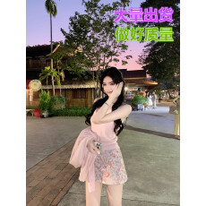 批发famouswang<b class='q'>春</b>季新款<b class='q'>春</b>日印花粉色牛仔半裙短裙