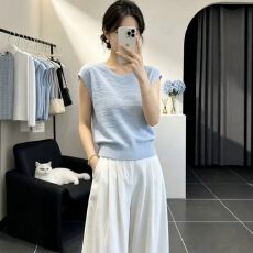 批发韩系超好看小飞袖<b class='q'>针织衫</b>t恤女2026夏季<b class='q'>大码</b>胖MM别致漂亮绝美上衣