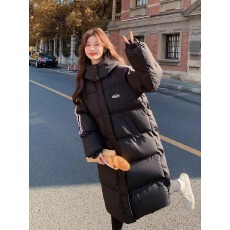 批发黑色羽绒棉服女冬季2025新款韩版宽松百搭加厚休闲<b class='q'>中长款</b>艺考棉袄