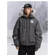 批发黄子弘凡同款 美式复古毛领派克服棉服冬季男女工装棉衣外套