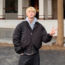 批发美式cleanfit短款棒球服外套<b class='q'>男</b>宽松飞行员羽绒棉服<b class='q'>男</b>女同款