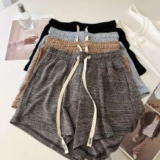 软糯垂顺~针织运动短裤女夏季薄款外穿休闲百搭宽松阔腿居家睡裤