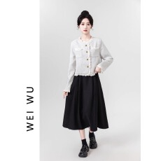 批发复古气质百搭小香风短外套女<b class='q'>蕾丝</b>花边拼接显瘦设计感圆领别致上衣