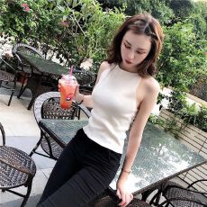 批发2026年夏季chic美背吊带背心女打底内搭显瘦性感漏肩修身挂脖上衣