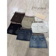 批发新款牛仔半裙 后背超有卖点的一款 配腰带！颜色洗水好好看！SML