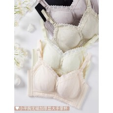 批发无磁<b class='q'>加厚</b>内衣女无钢圈小胸平胸专用聚拢神器显大收副乳手掌杯<b class='q'>文胸</b>