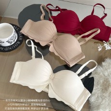 批发光面内衣女夏季不空杯小胸聚拢两用无肩带文胸防滑无钢圈胸罩夏天