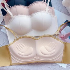 批发可外露黑色细肩带内衣女小<b class='q'>胸</b>聚拢平胸专用显大不空杯吊带裹抹胸罩