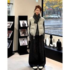 批发原版质量韩系时尚百搭休闲洋气马甲女秋<b class='q'>冬</b>显瘦宽松立领棉服马甲潮