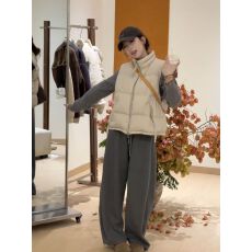 批发原版 韩系立领短款棉服马甲女秋冬<b class='q'>新款</b>小个子外穿通勤<b class='q'>背心</b>马夹潮