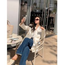 批发原版韩系西装外套女2026春<b class='q'>秋</b>新款休闲小个子高级感炸街西装上衣潮