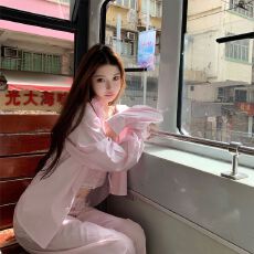 批发2026春<b class='q'>夏</b>季时尚百搭新款简约休闲慵懒风条纹防晒衬衫+长裤套装女