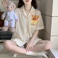 批发黛琳芬罗纹拉架吊带短裤士睡衣女夏季花边纯欲家居服pajamas189