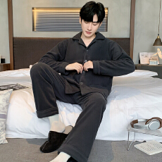 批发[黛琳芬]摇粒绒长袖男士睡衣套装保暖秋冬休闲家居服pajamas330