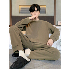 批发[黛琳芬]摇粒绒长袖男士睡衣套装保暖秋冬休闲家居服pajamas330