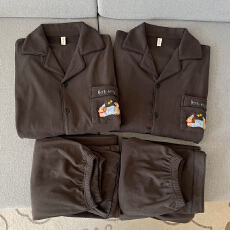 批发黛琳芬德绒长袖情侣款睡衣甜美秋冬季保暖男士家居服pajamas331