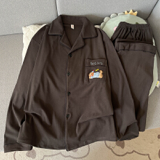 批发黛琳芬德绒长袖男士睡衣休闲秋冬季保暖可外出家居服pajamas331