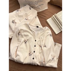 批发黛琳芬德绒长袖女士睡衣甜美秋冬季保暖可外出家居服pajamas331