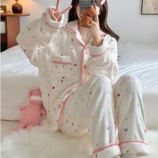 批发黛琳芬<b class='q'>珊瑚</b><b class='q'>绒</b>加厚女士<b class='q'>睡衣</b>套装秋冬韩系法兰<b class='q'>绒</b>家居服pajamas360