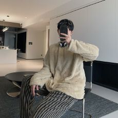 批发[黛琳芬]提花绒男士睡衣秋冬季休闲套头珊瑚绒家居服pajamas363