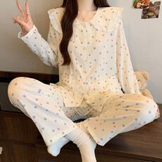 批发[黛琳芬]云朵<b class='q'>棉</b>长袖长裤女士<b class='q'>睡衣</b>春秋薄韩系甜美家居服pajamas368