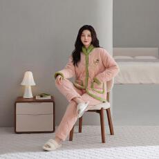 批发[黛琳芬]三层夹棉加绒加厚棉袄女士家居服保暖家居服pajamas363