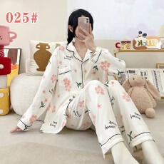 黛琳芬60款云朵棉长袖长裤女士睡衣卡通薄款家居服pajamas371