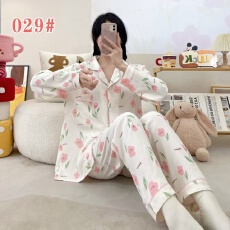 黛琳芬60款云朵棉长袖长裤女士睡衣卡通薄款家居服pajamas371