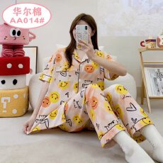 批发[黛琳芬]40款华尔棉<b class='q'>短袖</b>长<b class='q'>裤</b>女士睡衣卡通薄款家居服pajamas370