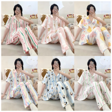批发[黛琳芬]60款云朵棉<b class='q'>短袖</b>长<b class='q'>裤</b>女士睡衣卡通薄款家居服pajamas371