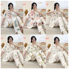 批发[黛琳芬]60款云朵棉<b class='q'>短袖</b>长<b class='q'>裤</b>女士睡衣卡通薄款家居服pajamas371