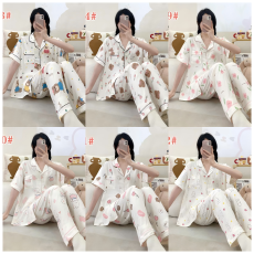 批发[黛琳芬]60款云朵棉<b class='q'>短袖</b>长<b class='q'>裤</b>女士睡衣卡通薄款家居服pajamas371