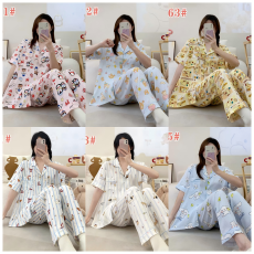 批发[黛琳芬]60款云朵棉<b class='q'>短袖</b>长<b class='q'>裤</b>女士睡衣卡通薄款家居服pajamas371