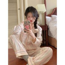 批发[黛琳芬]云朵棉女士睡衣秋冬季韩系ins薄款少女<b class='q'>家居服</b>pajamas377