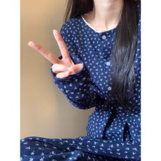 批发[黛琳芬]<b class='q'>长袖</b>女士睡衣秋冬季韩系ins薄款少女<b class='q'>家居服</b>pajamas377