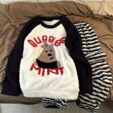 批发[黛琳芬]<b class='q'>珊瑚</b><b class='q'>绒</b>女士<b class='q'>睡衣</b>秋冬韩系半边<b class='q'>绒</b>少女套头家居服pajamas380