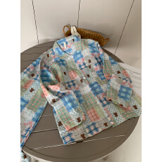 黛琳芬棉纱翻领女士睡衣春秋季韩系卡通少女家居服pajamas390