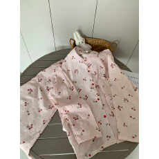 黛琳芬棉纱翻领女士睡衣春秋季韩系卡通少女家居服pajamas390