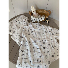 批发[黛琳芬]<b class='q'>纯棉</b>棉纱短袖女士睡衣春夏季韩系印花<b class='q'>家居服</b>pajamas398