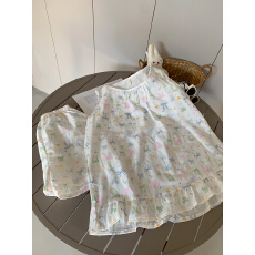 批发[黛琳芬]<b class='q'>纯棉</b>棉纱吊带短裤睡衣女春夏韩系印花<b class='q'>家居服</b>pajamas398