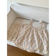 批发[黛琳芬]<b class='q'>纯棉</b>棉纱吊带短裤睡衣女春夏韩系印花<b class='q'>家居服</b>pajamas398