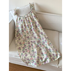 批发[黛琳芬]<b class='q'>纯棉</b>棉纱吊带睡裙睡衣女春夏韩系印花<b class='q'>家居服</b>pajamas398