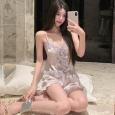 批发[黛琳芬]5色带胸垫吊带冰雪丝女士<b class='q'>睡衣</b><b class='q'>丝绸</b>性感纯欲家居服pajamas