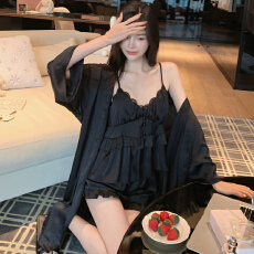 批发[黛琳芬]4色带胸垫三件套冰雪丝<b class='q'>睡衣</b>女<b class='q'>丝绸</b>性感家居服pajamas408