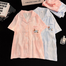 批发[黛琳芬]云朵棉<b class='q'>情侣</b><b class='q'>款</b>男士睡衣韩系夏季<b class='q'>家居服</b>女工厂睡衣批发410