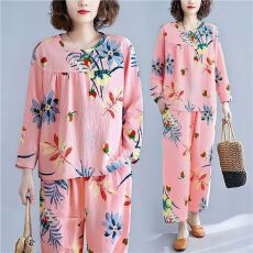 批发[黛琳芬]云朵棉女士睡衣家居服批发加<b class='q'>大码</b>休闲妈妈款可外出414