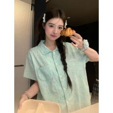 批发[黛琳芬]云朵棉家居服女套装韩系印花夏季新款女士睡衣批发418